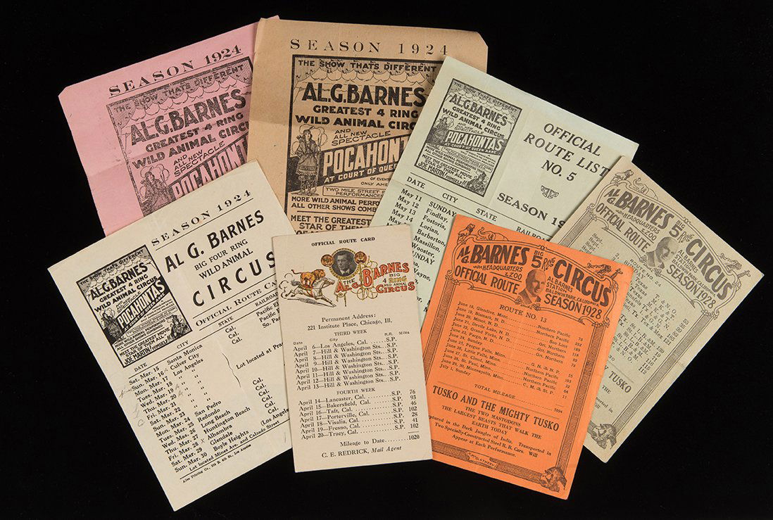 G. Barnes 4 Ring Wild Animal Circus Route Card (1 of 1)