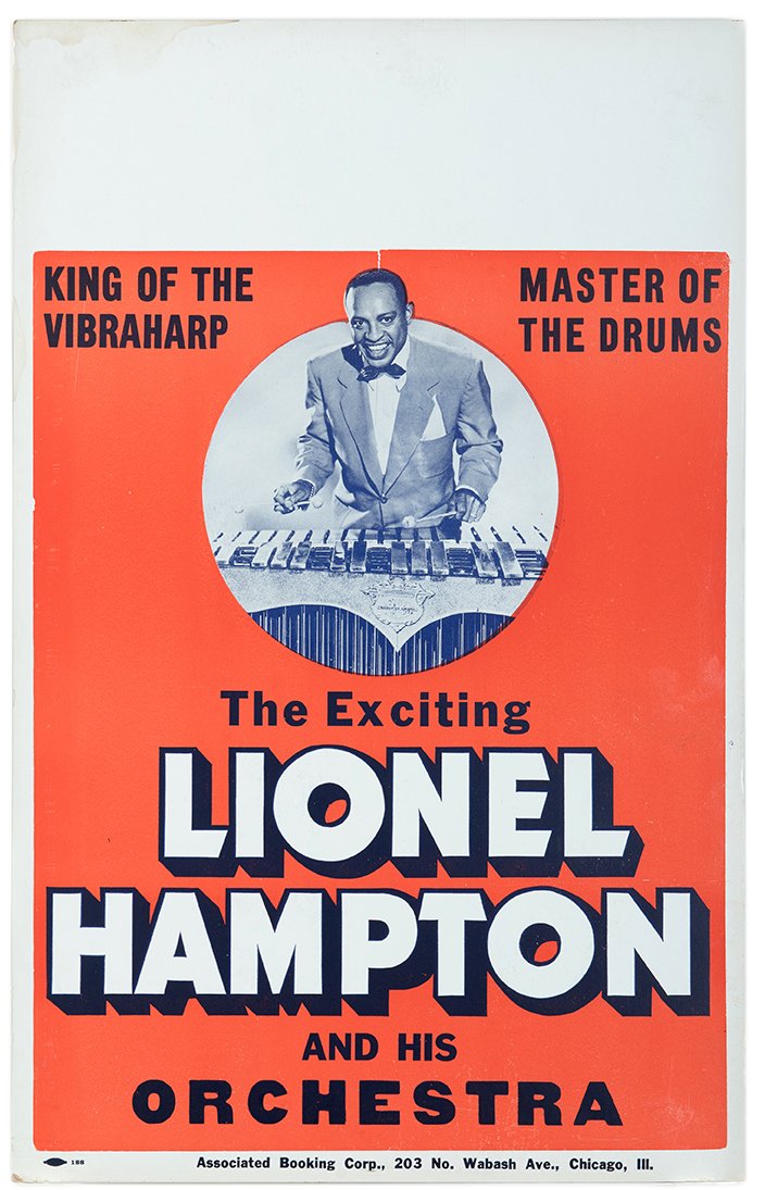 Lionel Hampton. Circa 1970. Window card (14 x 22”) for (1 of 1)
