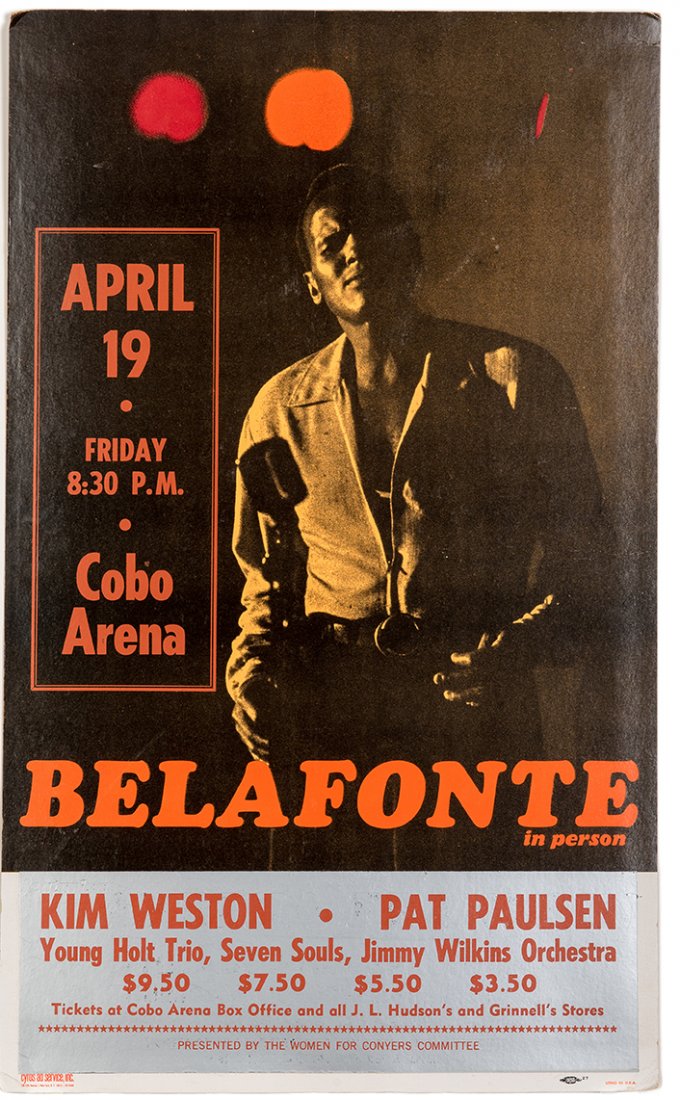 Belafonte, Harry. Harry Belafonte Window Card. Circa (1 of 1)