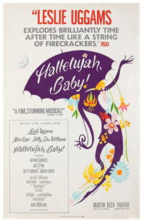 Knight, Hilary. Hallelujah, Baby! 1967. Window card (14: Knight, Hilary. Hallelujah, Baby! 1967. Window card (14 x 22”) for the Broadway musical starring Leslie Uggams at Martin Beck Theatre. A.