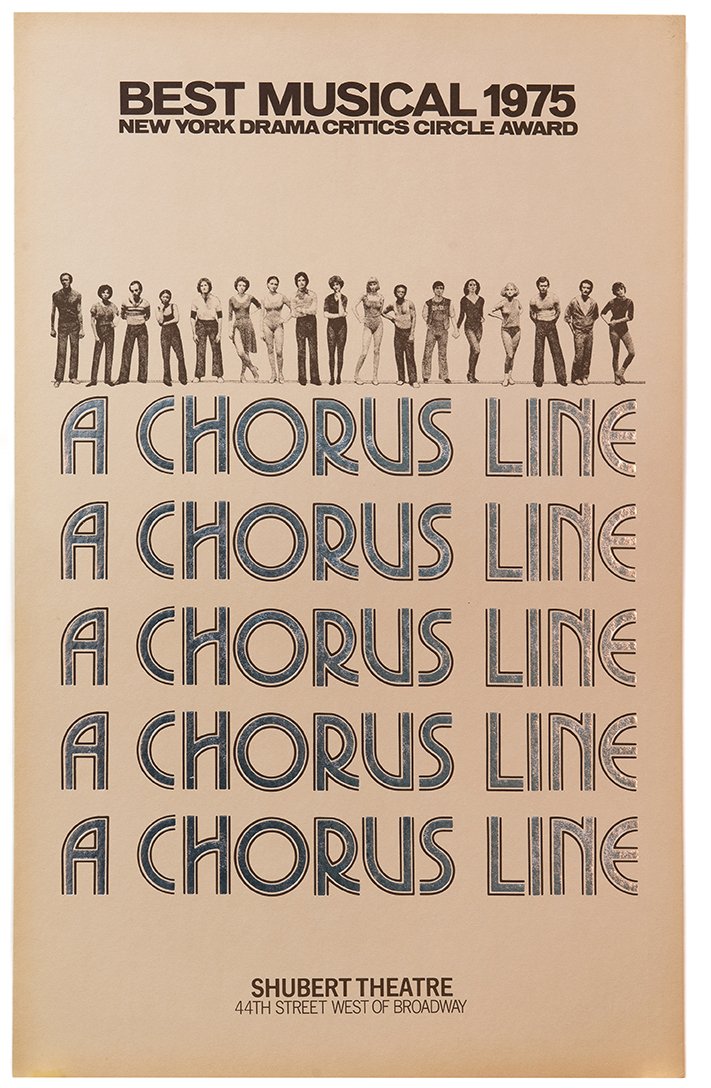 A Chorus Line. 1975. Original window card (14 x 22”) (1 of 1)