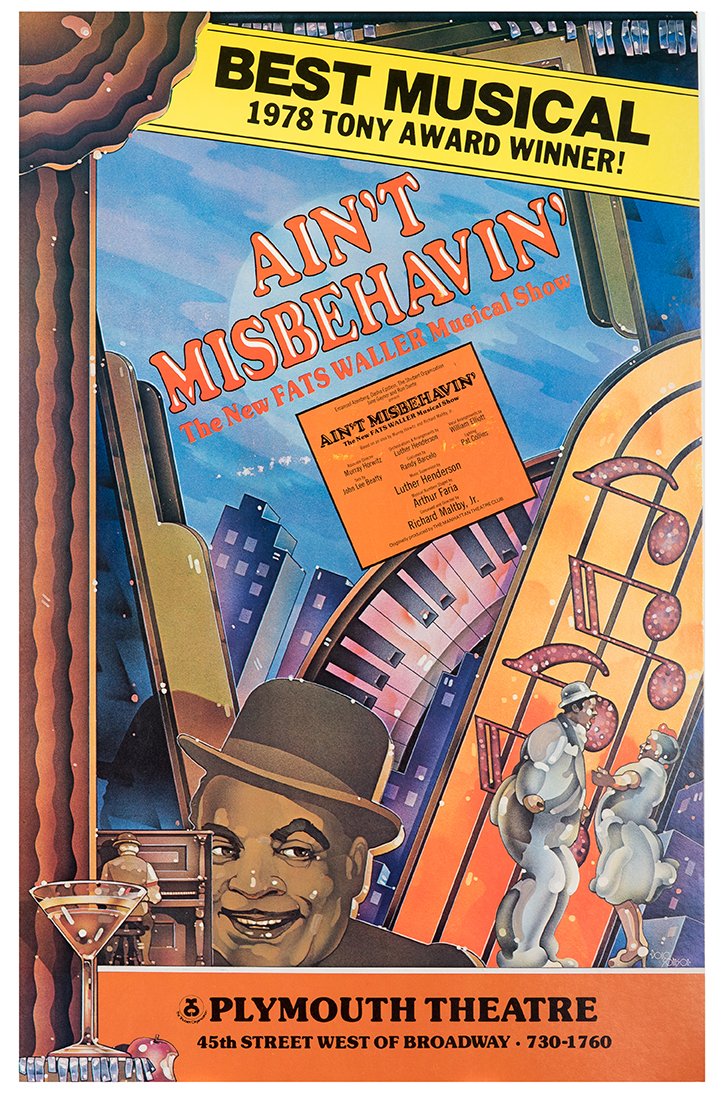 Ain’t Misbehavin’. 1978. Window card (14 x 22”) for (1 of 1)