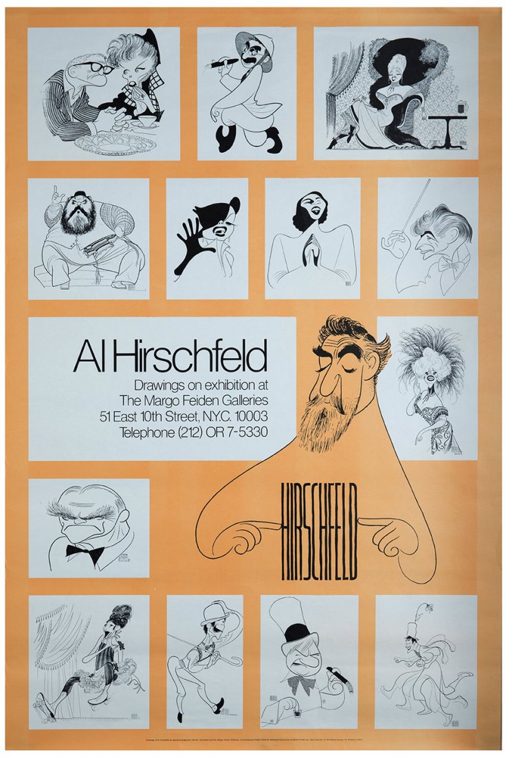 Hirschfeld, Al. New York Exhibition Poster. 1974. (1 of 1)