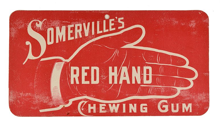 528. Somerville Red Hand Chewing Gum Double Sided (1 of 1)