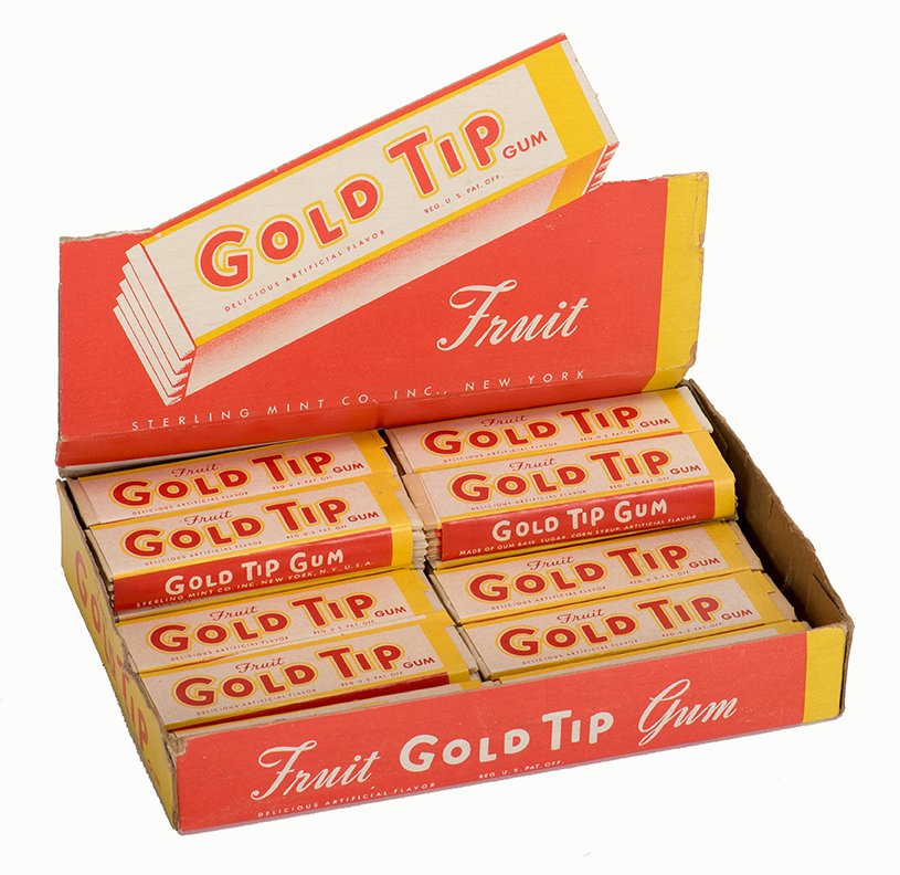 546. Gold Tip Box Fruit Gum. Including fourteen full (1 of 1)