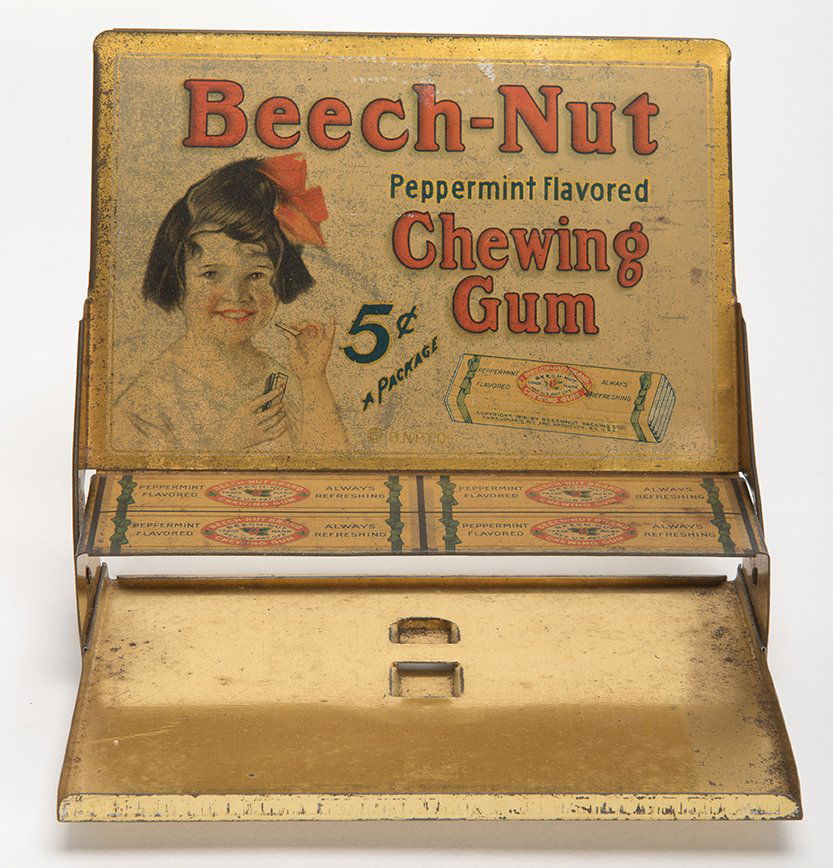 553. Beech-Nut Tin Counter Top Display. Lacking stand. (1 of 1)