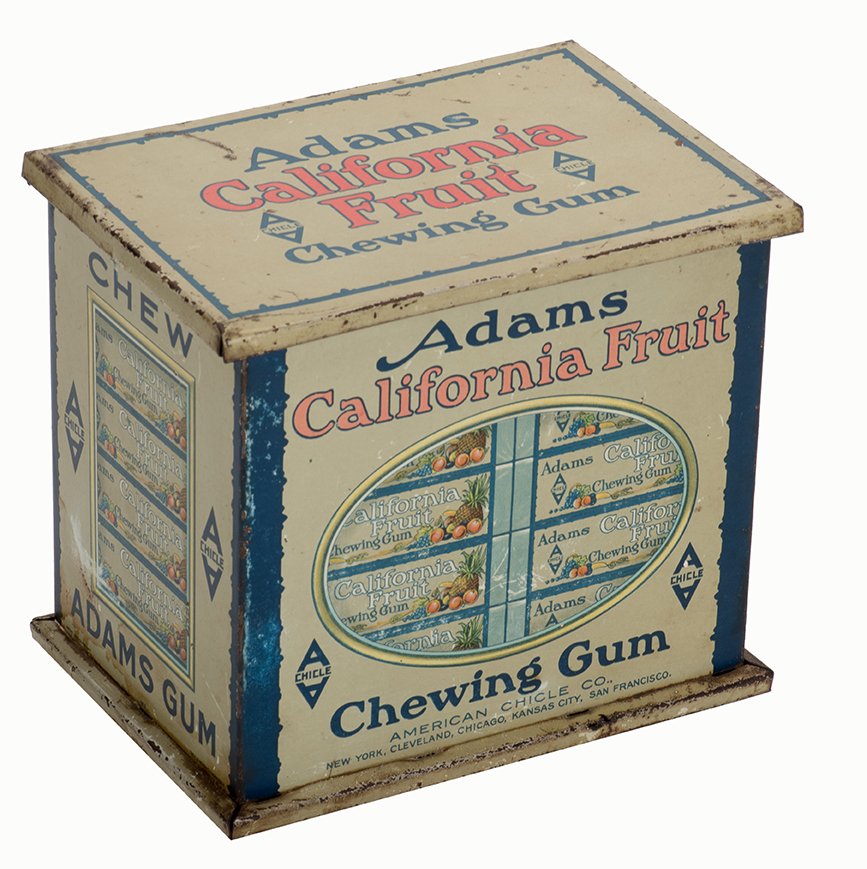 559. Adams’ California Fruit Gum Tin Store Display Box. (1 of 1)