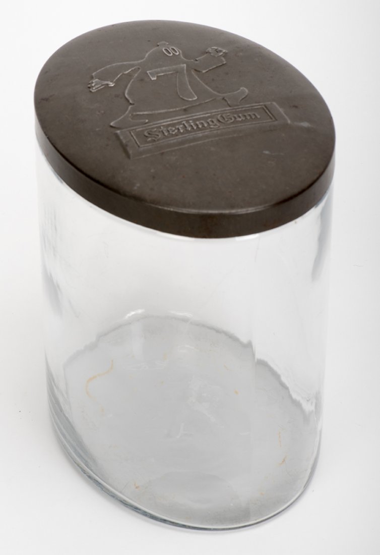 569. Sterling Gum Cylindrical Glass Store Display Jar (1 of 2)