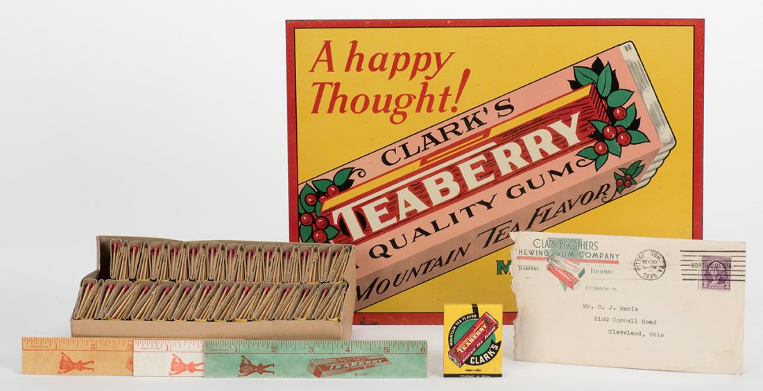 572. Four Clark’s Teaberry Gum Items. Including three (1 of 1)
