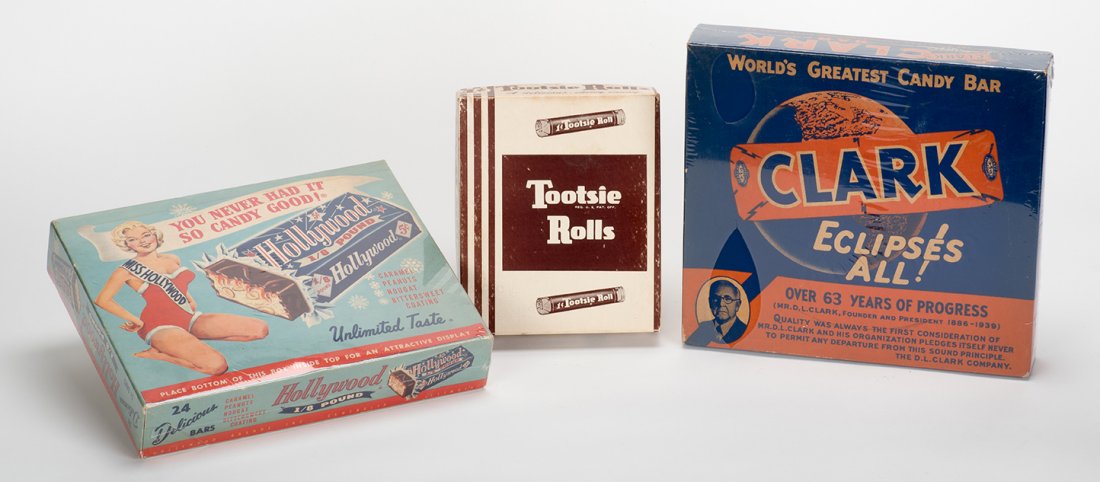 581. Three Empty Boxes For Candy Bars. Including Clark (1 of 1)