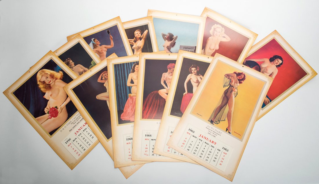 602. Twelve Vintage Pin-Up Calendars. Various (1 of 1)