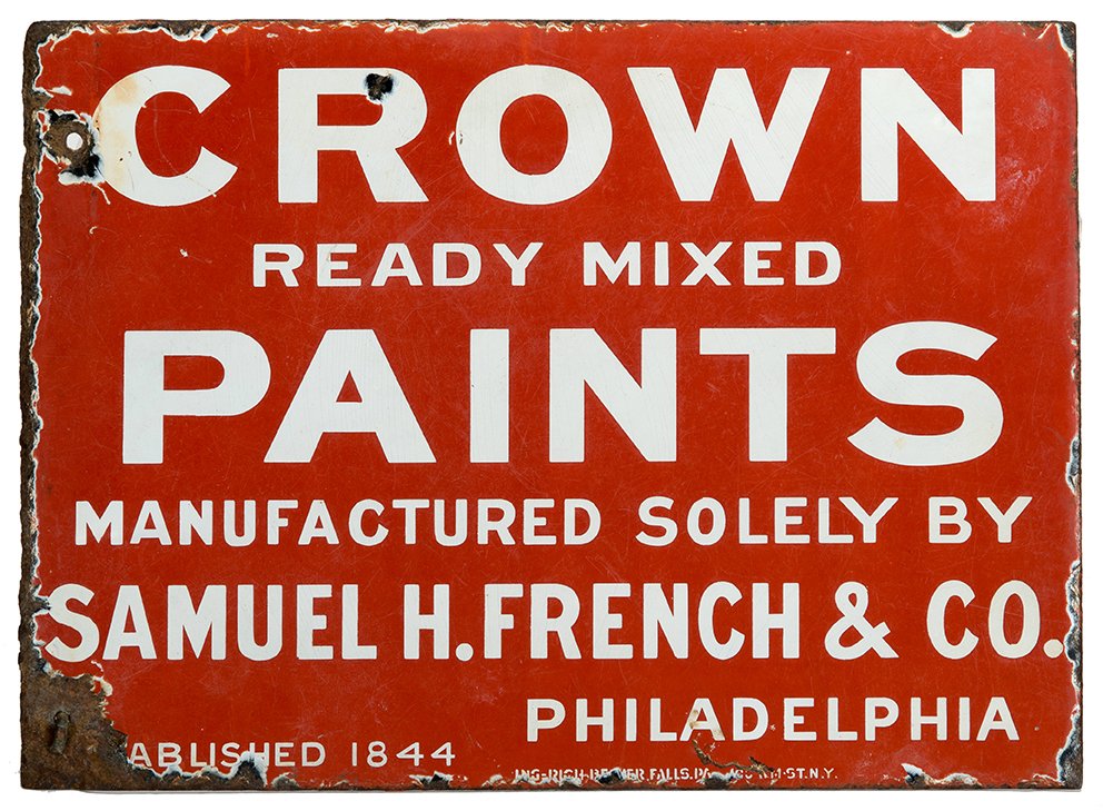 607. Crown Ready-Mix Paints Double-Sided Porcelain (1 of 1)