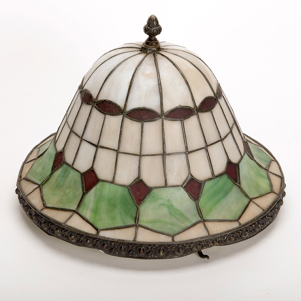 729B. Vintage Stained Glass Ceiling Light Fixture. (1 of 1)