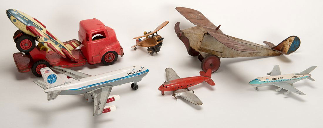 809. Six Vintage Airplane Toys. American and Japanese, (1 of 1)
