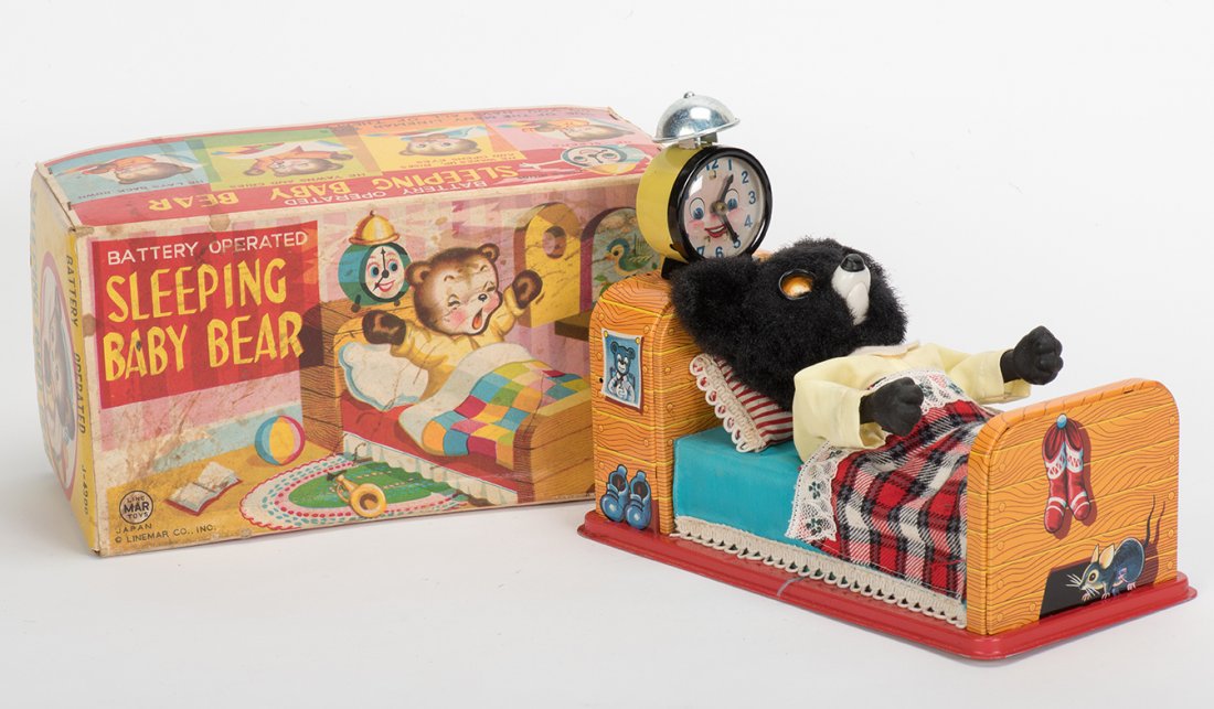 822. Sleeping Baby Bear Toy. Japan, Linemar, 1950s. 822. Sleeping Baby Bear Toy. Japan, Linemar, 1950s.