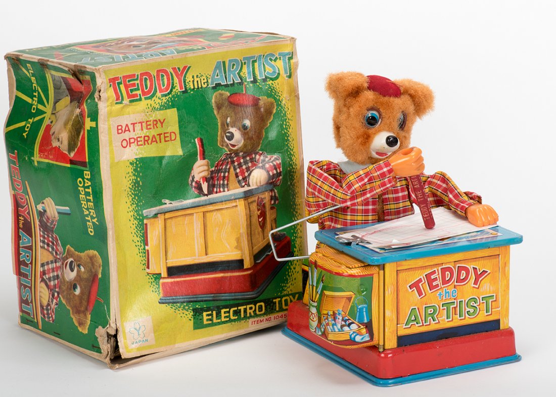 829. Teddy the Artist Toy. Japan, Yonezawa, 1960. (1 of 1)