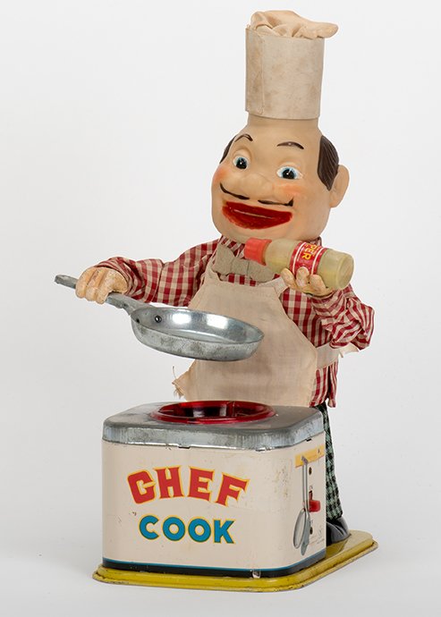 842. Chef Cook Toy. Japan, Yanuzawa, 1950s. Battery (1 of 1)