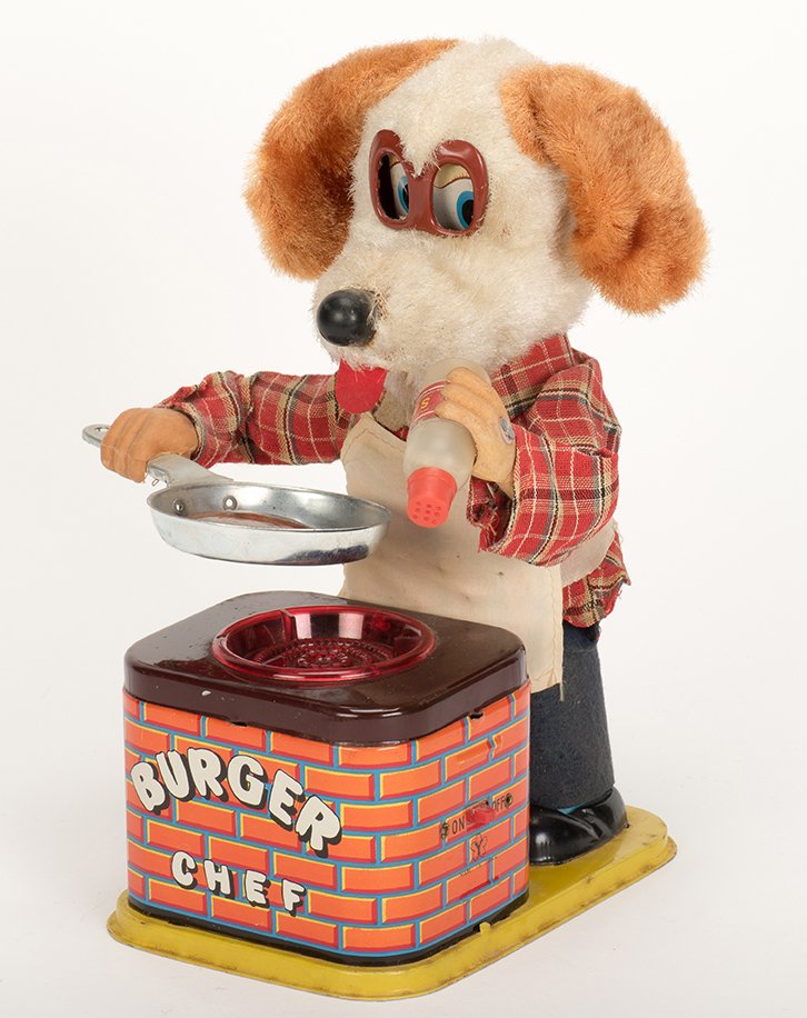 855. Burger Chef Dog. Japan, Yonezawa, 1950s. Battery (1 of 1)