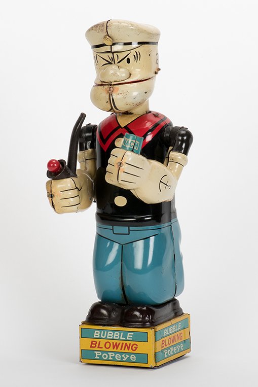 923. Bubble Blowing Popeye Toy. Japan, Linemar, 1950s. (1 of 1)