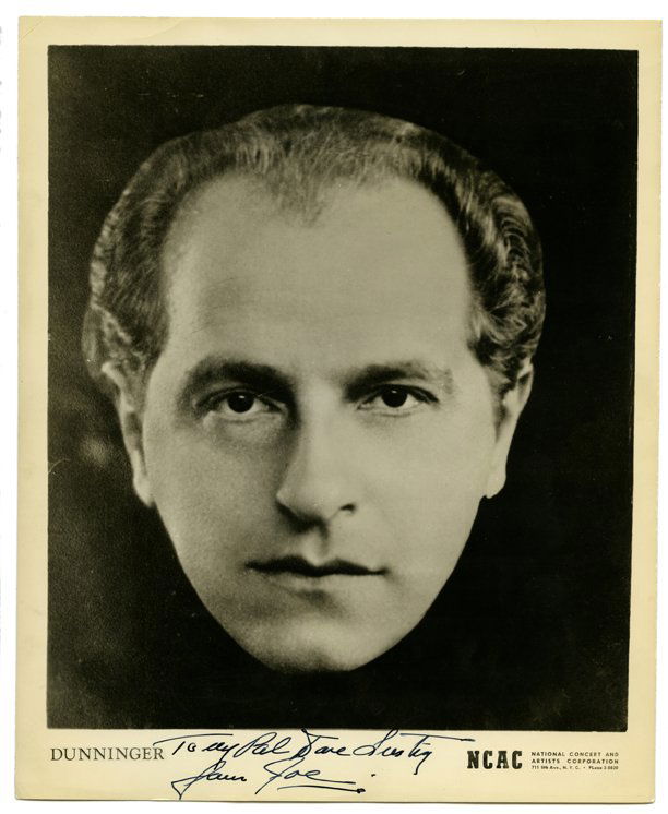 Dunninger, Joseph. Portrait of Dunninger, Inscribed and (1 of 1)