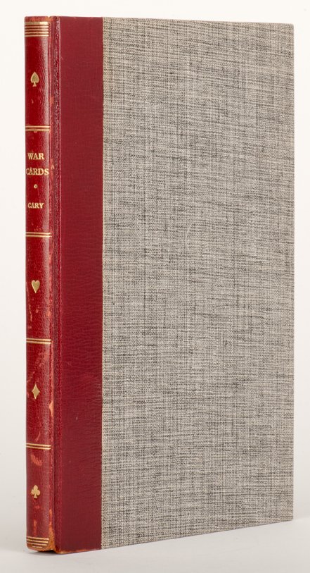 Cary, Melbert. War Cards: A Proclusion. New York: Press: Cary, Melbert. War Cards: A Proclusion. New York: Press of the Woolly Whale, 1937. Number 148 of a private printing of 250 copies. Maroon morocco spine with the title and suit symbols stamped in gilt,