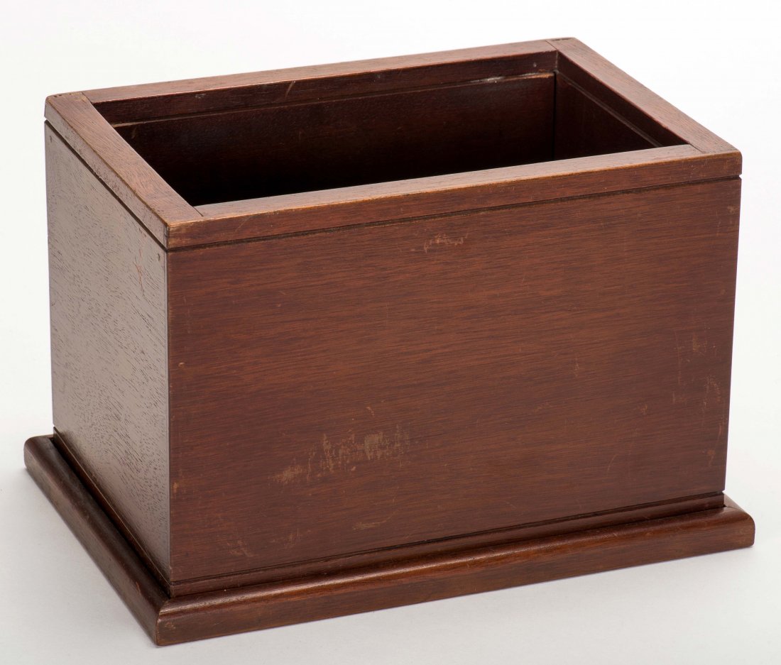 "Jap" Handkerchief Box (Double Locking). Los Angeles:: Jap Handkerchief Box (Double Locking). Los Angeles: Thayer's Studio of Magic, ca. 1947. An empty wooden box from which handkerchiefs are produced, vanishes, or change colors. Two locking load chambers