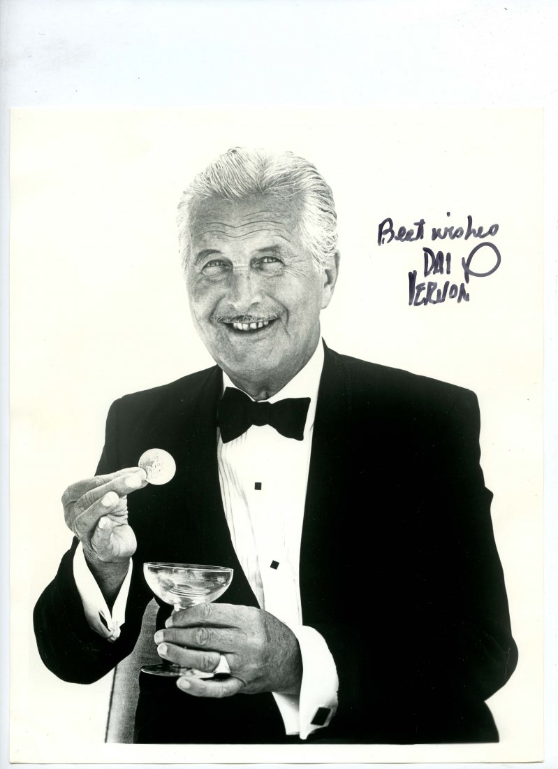 Vernon, Dai. Autographed Portrait of Dai Vernon. Circa: Vernon, Dai. Autographed Portrait of Dai Vernon. Circa 1976. Together with a set of custom playing cards made for Vernon's 88th birthday. Photograph 8 x 10". Very good.