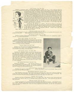 Houdini, Harry. Early Houdini Advertisement Under: Houdini, Harry. Early Houdini Advertisement Under Management of Martin Beck. Chicago, 1900. Pictorial advertisement (8 x 10 ”) including critical reviews of Houdini from newspapers in Europe and Ame