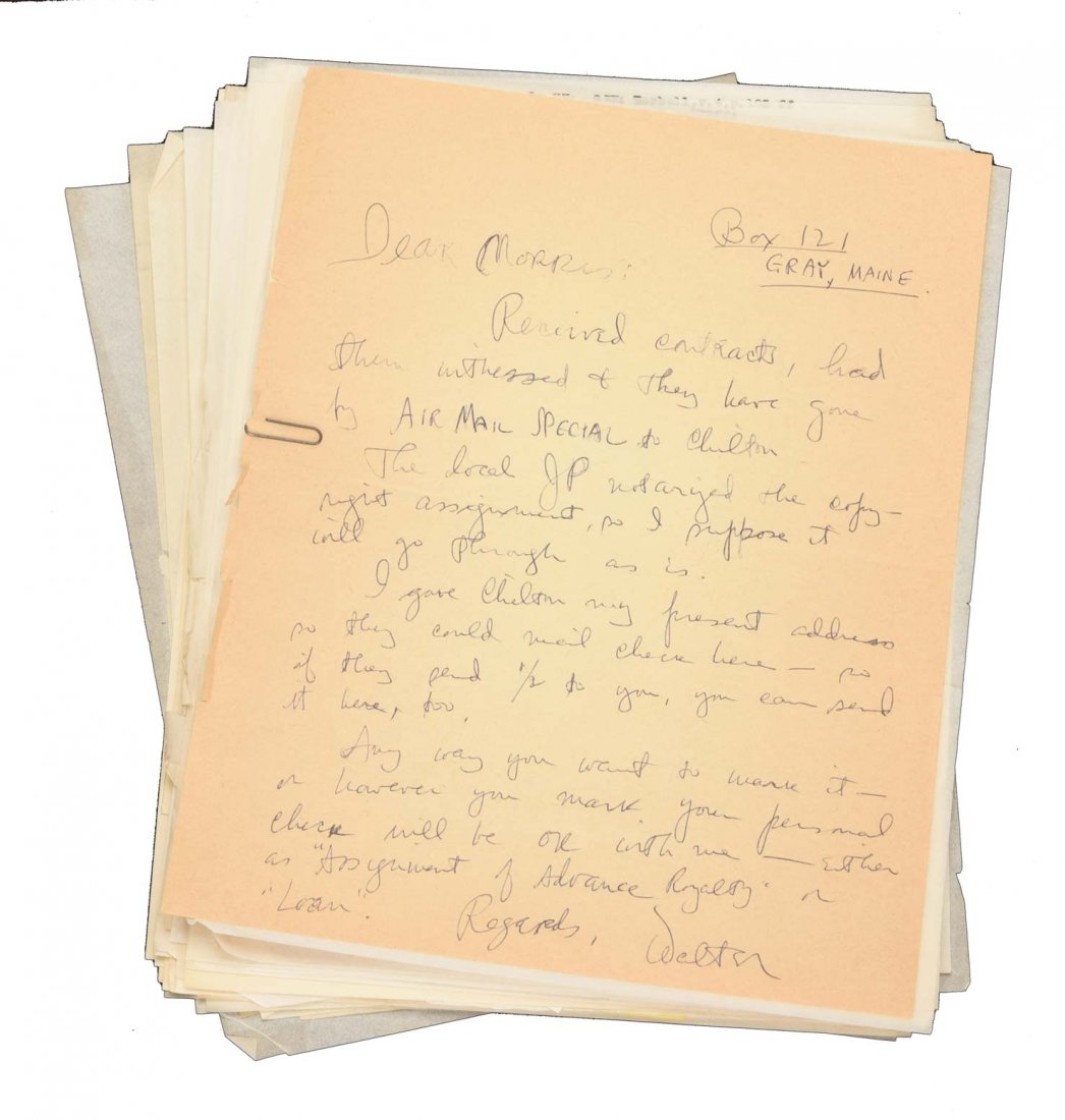 [Houdini] File of Correspondence Between Walter Gibson: [Houdini] File of Correspondence Between Walter Gibson and Morris Young, and Others, Regarding “Houdini’s Fabulous Magic.” 1961. Approximately 50 pieces, including both original correspondence a