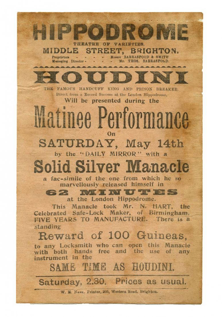 Houdini, Harry. Hippodrome Theatre of Varieties/ Solid (1 of 1)