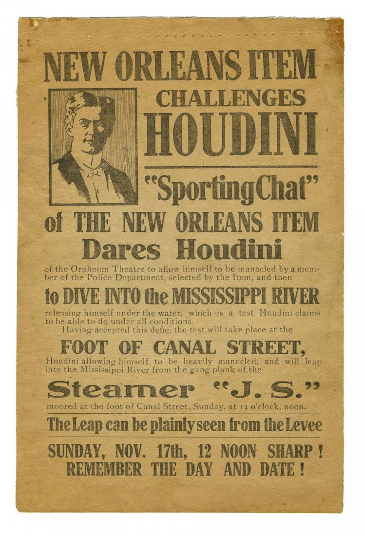 Houdini, Harry. New Orleans Item Challenges Houdini/ (1 of 1)