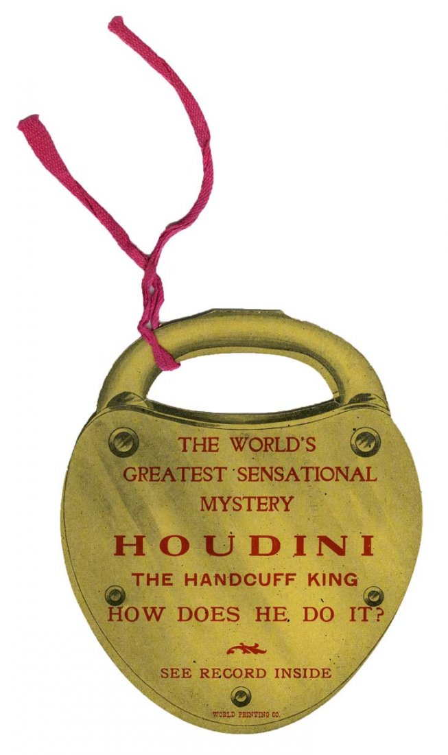 Houdini, Harry. Die-Cut Paper Advertising Lock. For a (1 of 2)