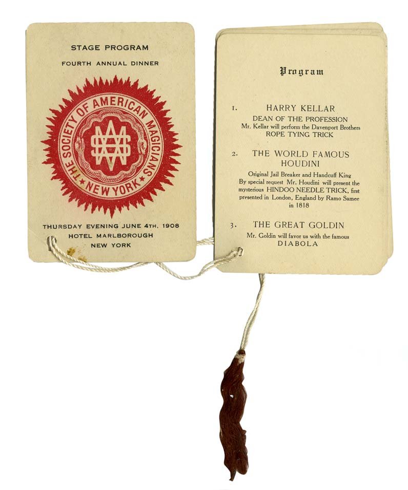 Houdini, Harry. Society of American Magicians Stage (1 of 2)