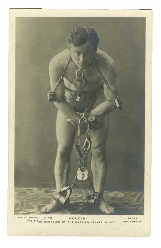 Houdini, Harry. Real Photo Postcard of Houdini. (1 of 1)