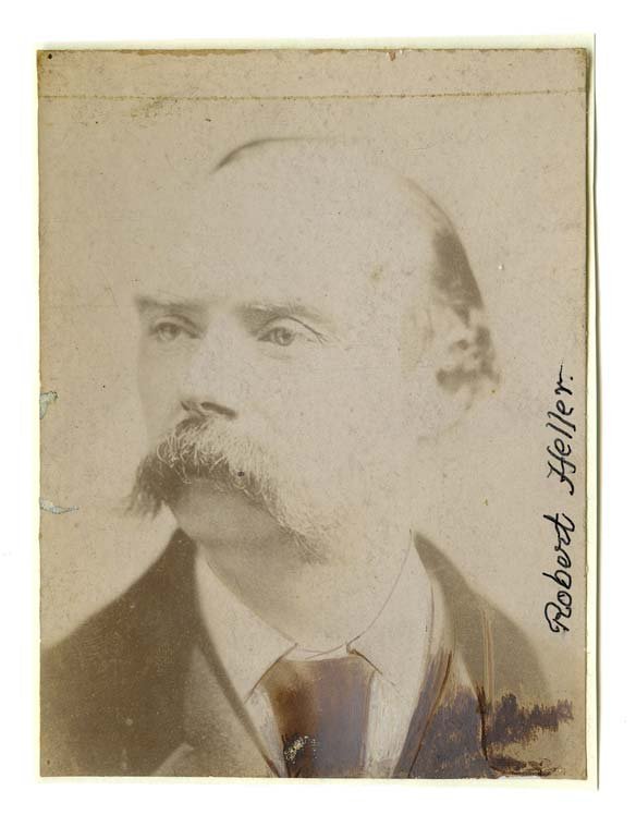 Heller, Robert (William Henry Palmer). Bust Portrait of: Heller, Robert (William Henry Palmer). Bust Portrait of Robert Heller. Circa 1875. Bust portrait of the famous comedic magician and piano player. 3 x 5”. Contemporary retouching, Heller’s name ink