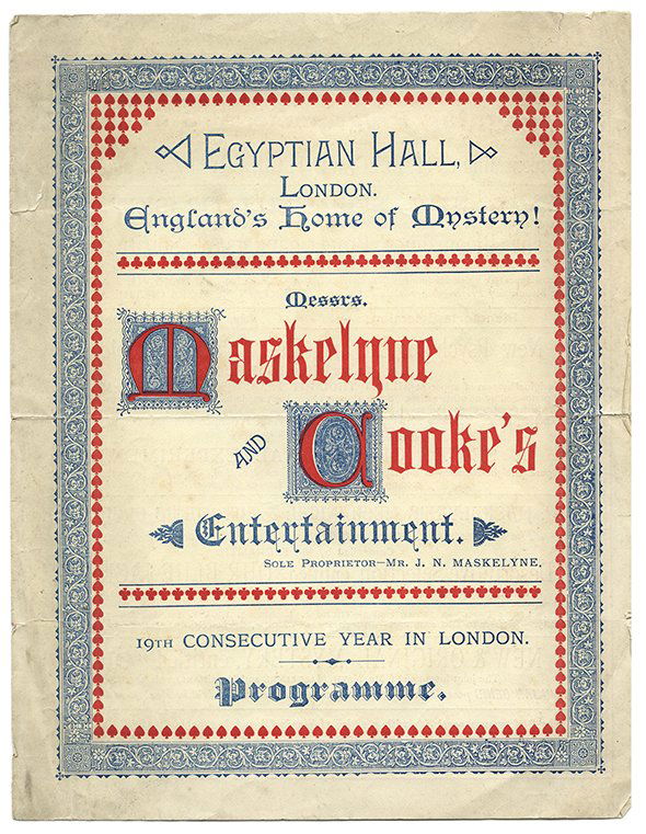 Maskelyne, J.N. Egyptian Hall Program 1891 - 92. (1 of 2)