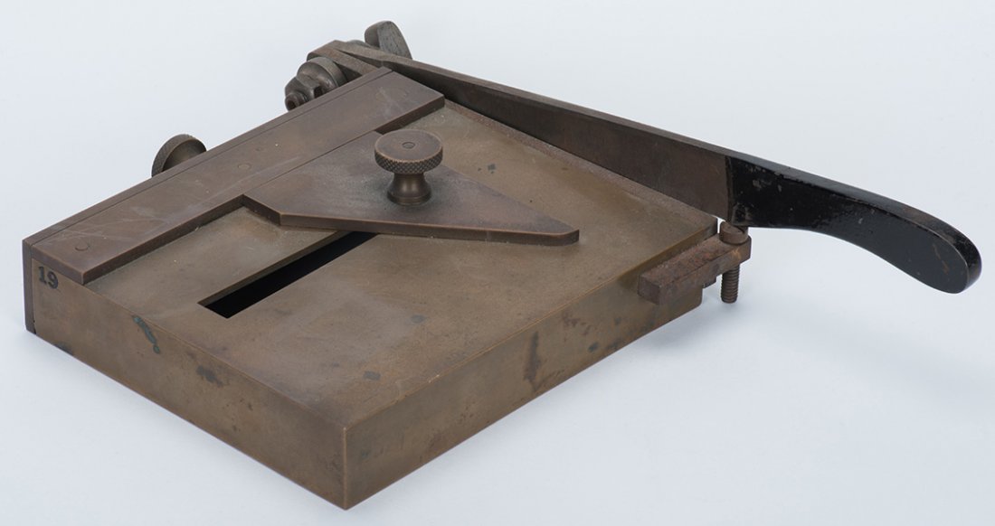 Card Trimmer. American, maker unknown, ca. 1900. Brass (1 of 1)