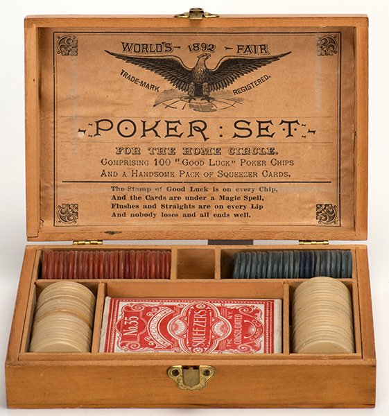 1892 – 93 World's Fair Poker Chip Set. Chicago, 1892. (1 of 1)
