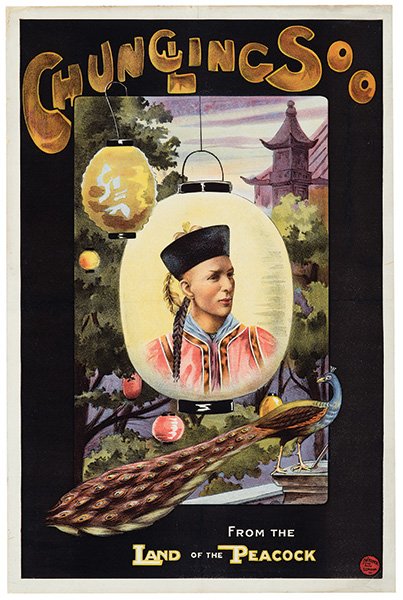 Chung Ling Soo (William Ellsworth Robinson). Chung Ling: Chung Ling Soo (William Ellsworth Robinson). Chung Ling Soo. From the Land of the Peacock. London: J. Weiner Ltd., ca. 1908. Striking portrait of Soo at the center of a Chinese lantern, with a peacock