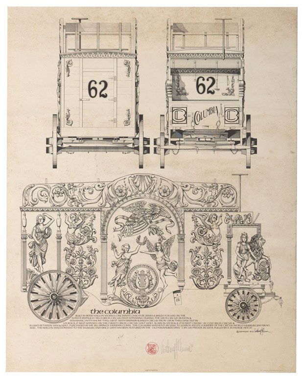 Design of the Columbia Circus Wagon. Madison: Offset (1 of 1)