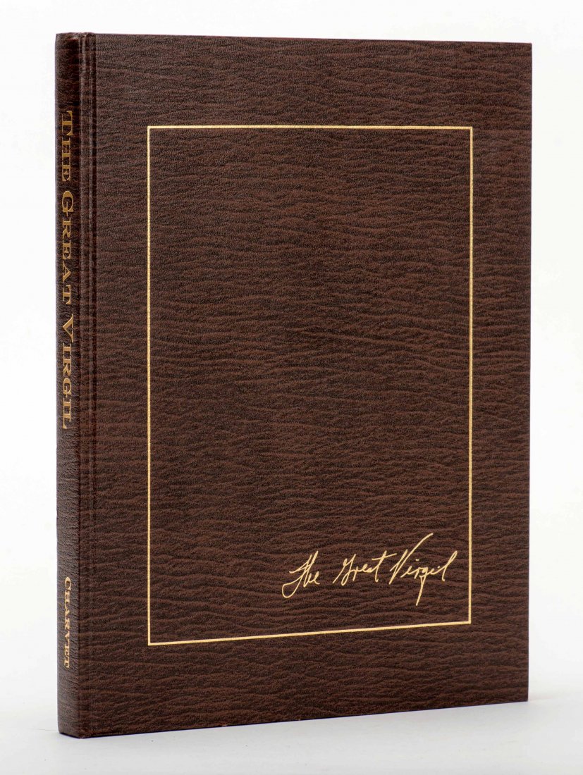 Charvet, David. The Great Virgil. Vancouver: Charvet: Charvet, David. The Great Virgil. Vancouver: Charvet Studios, 1991. First edition. Brown cloth stamped in gold. Illustrated in color, including photographs. Endsheets incorporate vintage Virgil brochu
