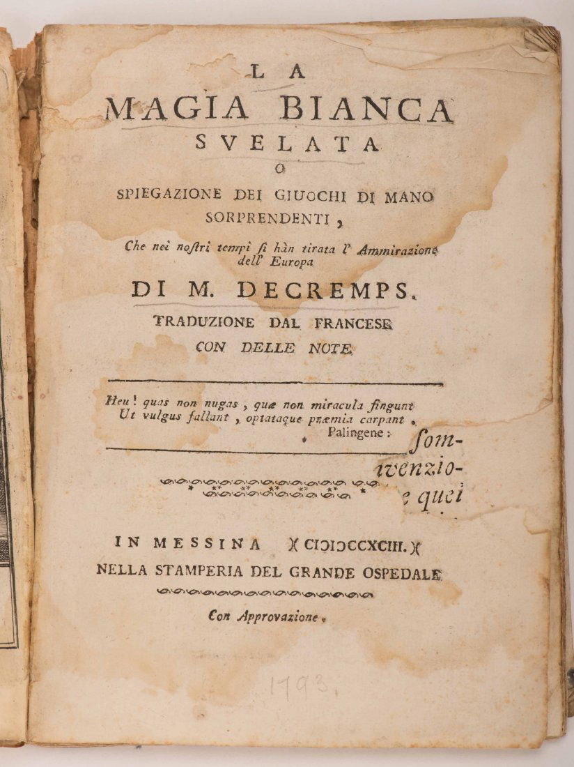 Decremps, Henri. La Magia Blanca Svelata. Messina: (1 of 2)