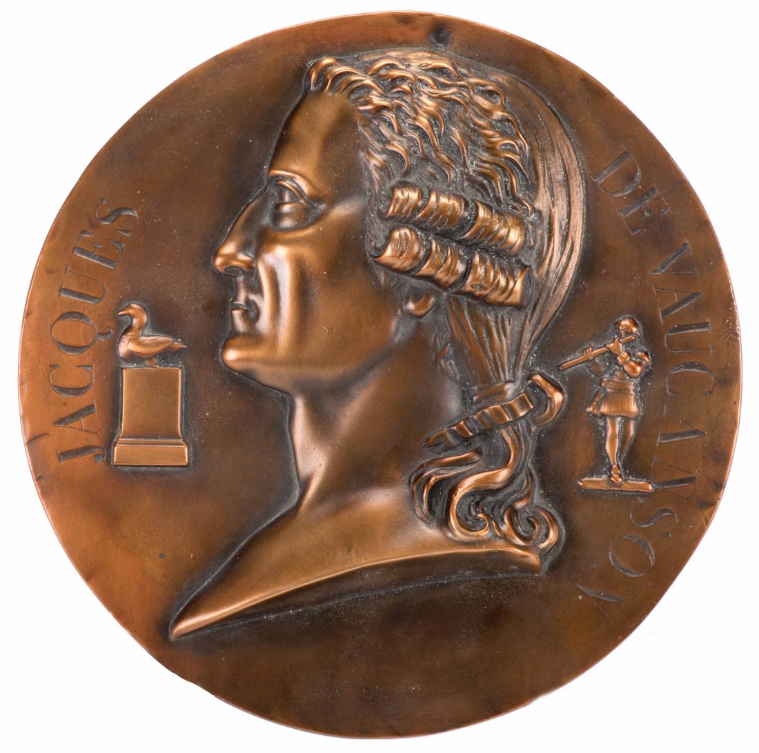 De Vaucanson, Jacques. Commemorative Copperplate Bust. (1 of 2)