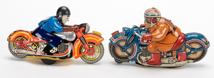 Two Vintage Motorcycle Toys. Germany and Japan: (1 of 1)