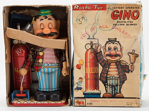 Gino Neapolitan Balloon Blower Toy. Japan, Rosko, (1 of 2)