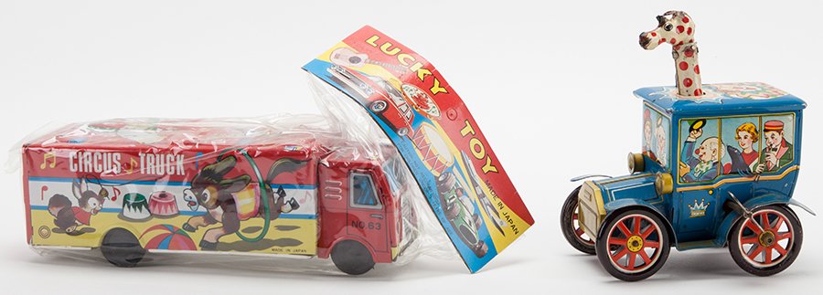 Two Vintage Japanese Circus Toys. Including a wind-up (1 of 1)