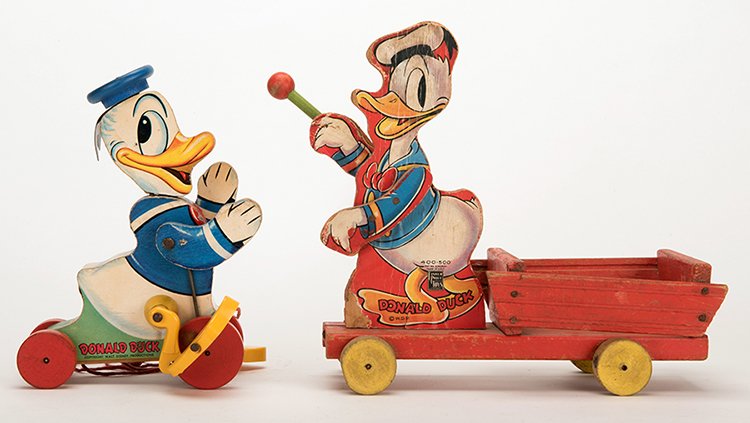 Donald Duck Pull Toys. New York: Fisher Price, ca. 1940 (1 of 1)