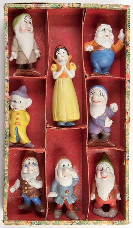 Snow White and the Seven Dwarves Bisque Figurines. (1 of 1)