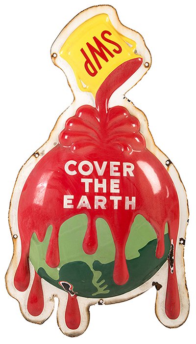 SWP Cover the Earth Die Cut Porcelain Advertising (1 of 1)