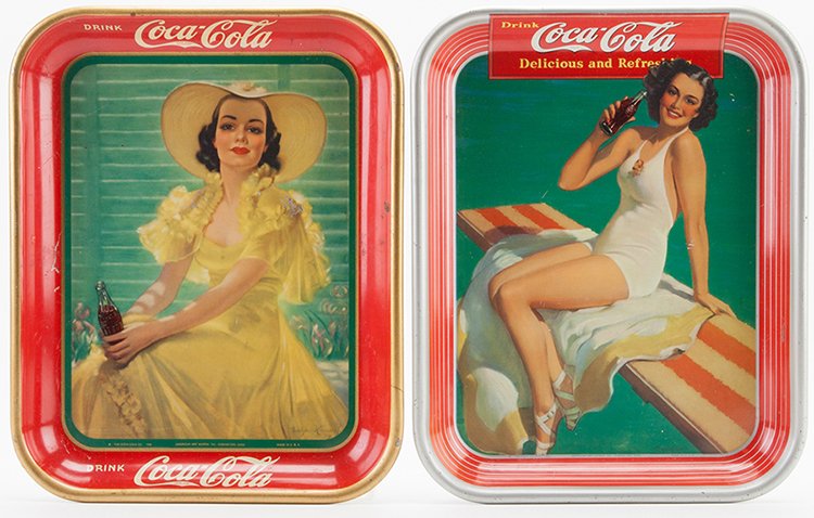 Two Vintage Coca-Cola Advertising Trays. Atlanta, (1 of 1)